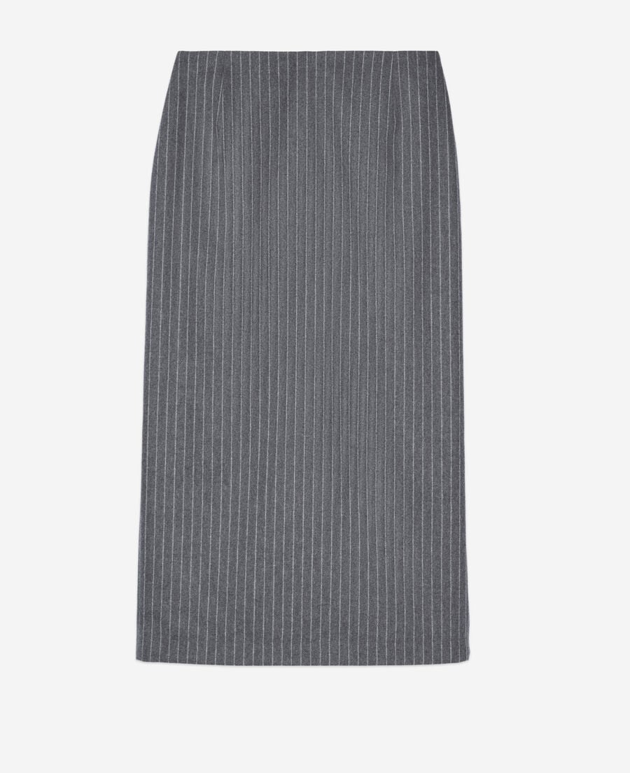 The Kooples DAMEN LIGHT GREY mittellager bleistiftrock mit streifen