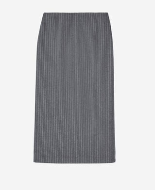 The Kooples DAMEN LIGHT GREY mittellager bleistiftrock mit streifen