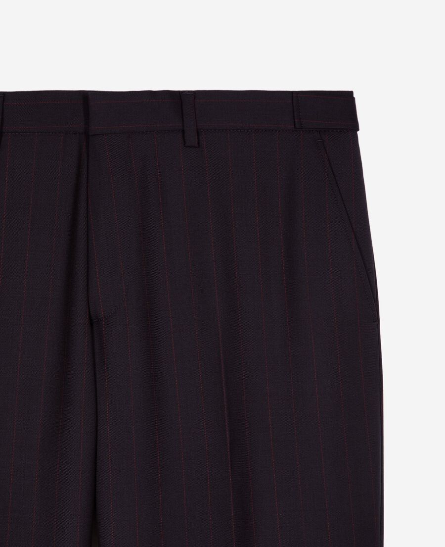 The Kooples MEN NAVY-RED navy pinstripe suit pants