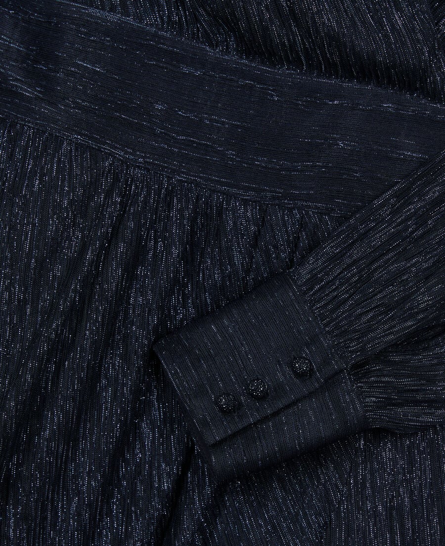 The Kooples FEMME DARK NAVY robe courte en jersey métallisé bleu marine