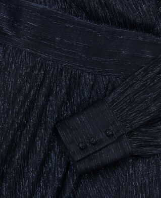 The Kooples FEMME DARK NAVY robe courte en jersey métallisé bleu marine