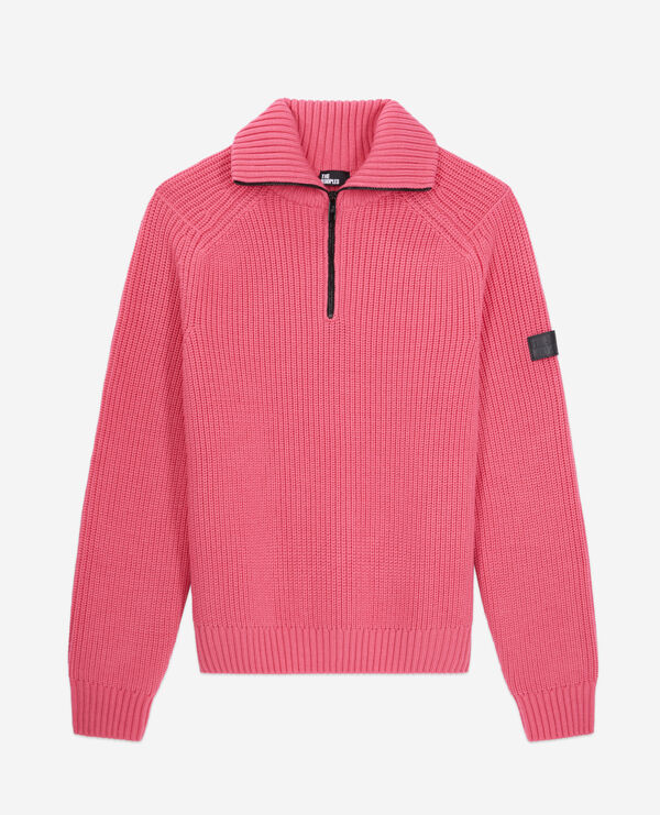 pull rose en laine