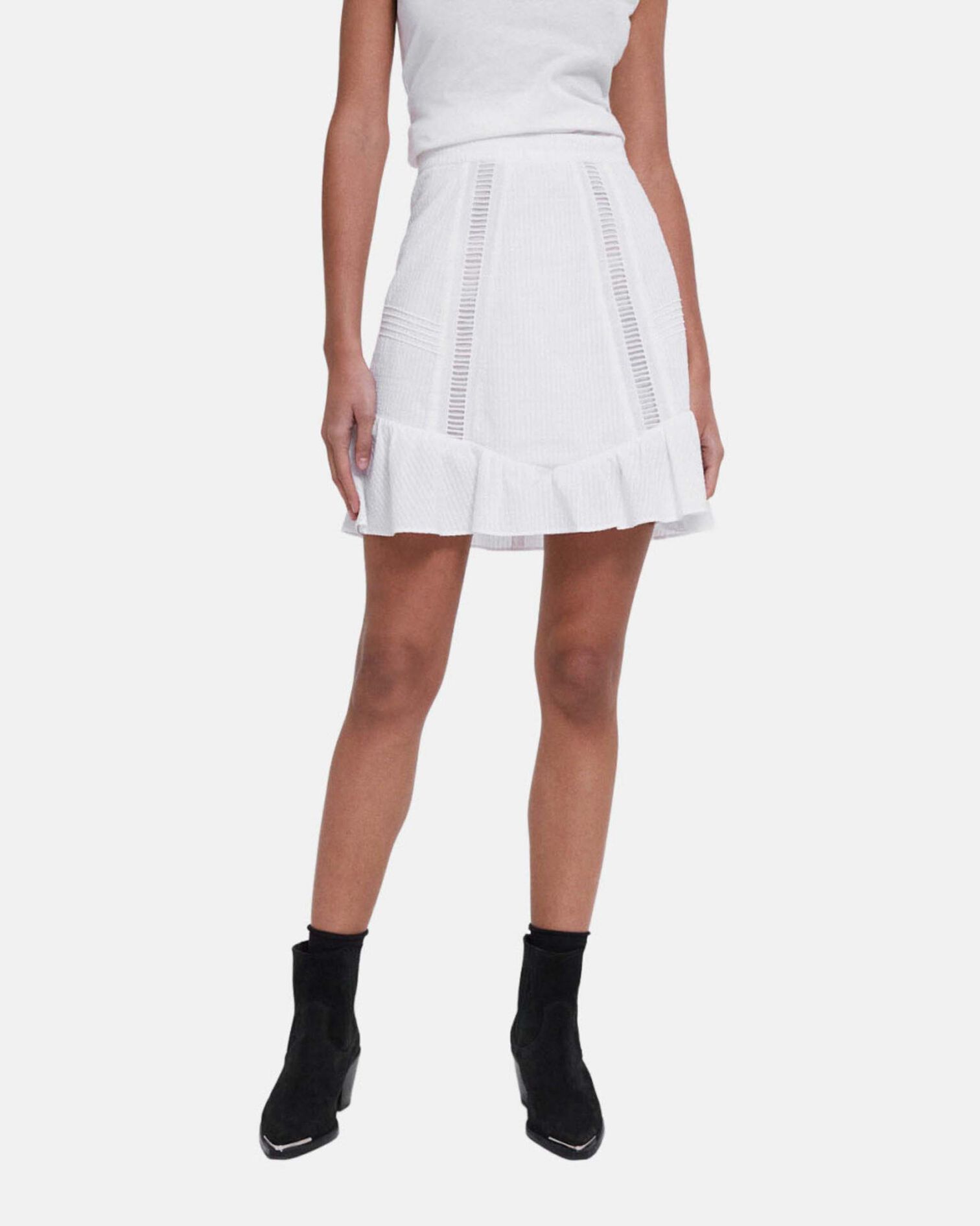 Falda corta blanco crudo algodón inglés, OFF WHITE, hi-res image number null