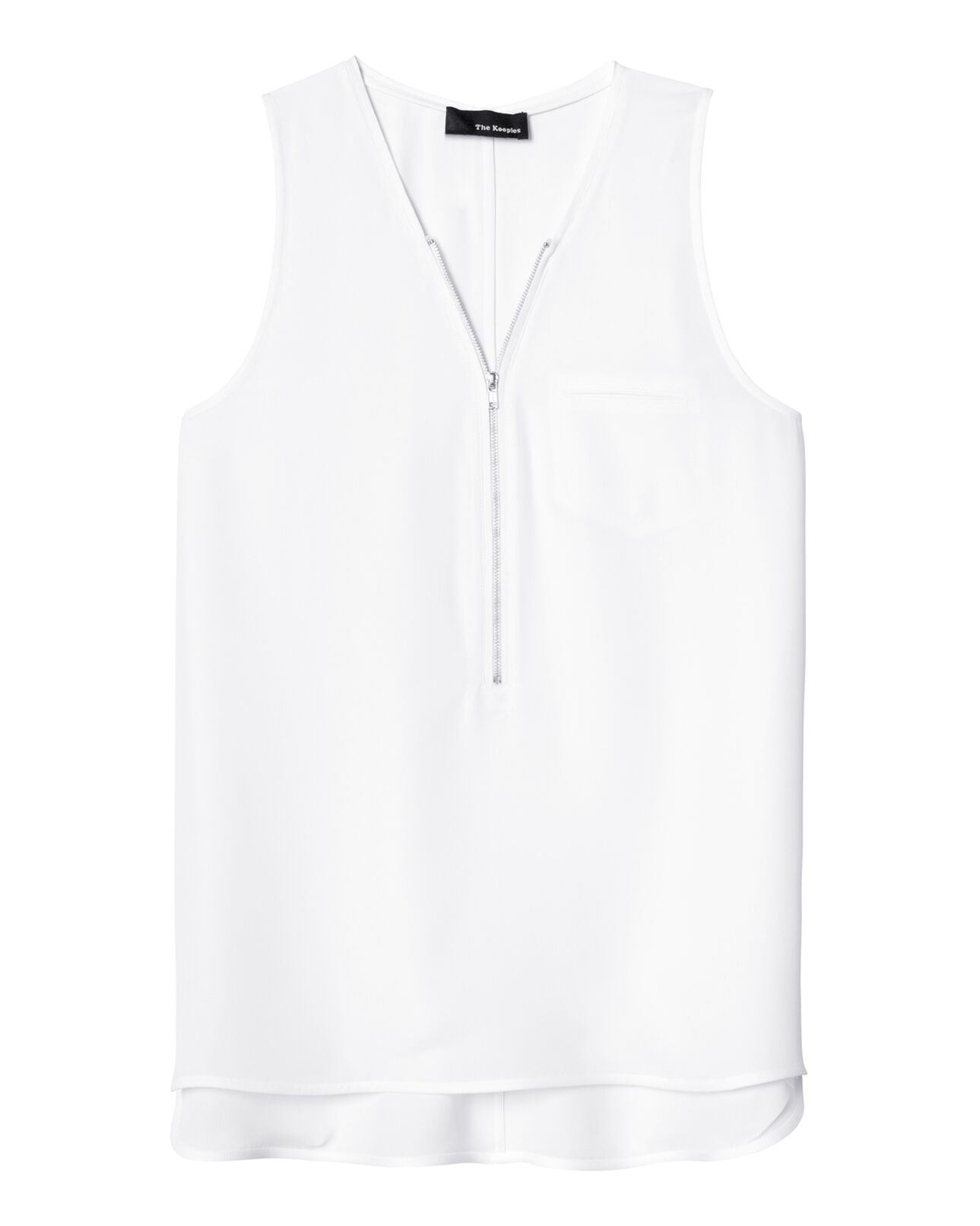 The Kooples FEMME WHITE débardeur décolleté zippé en soie