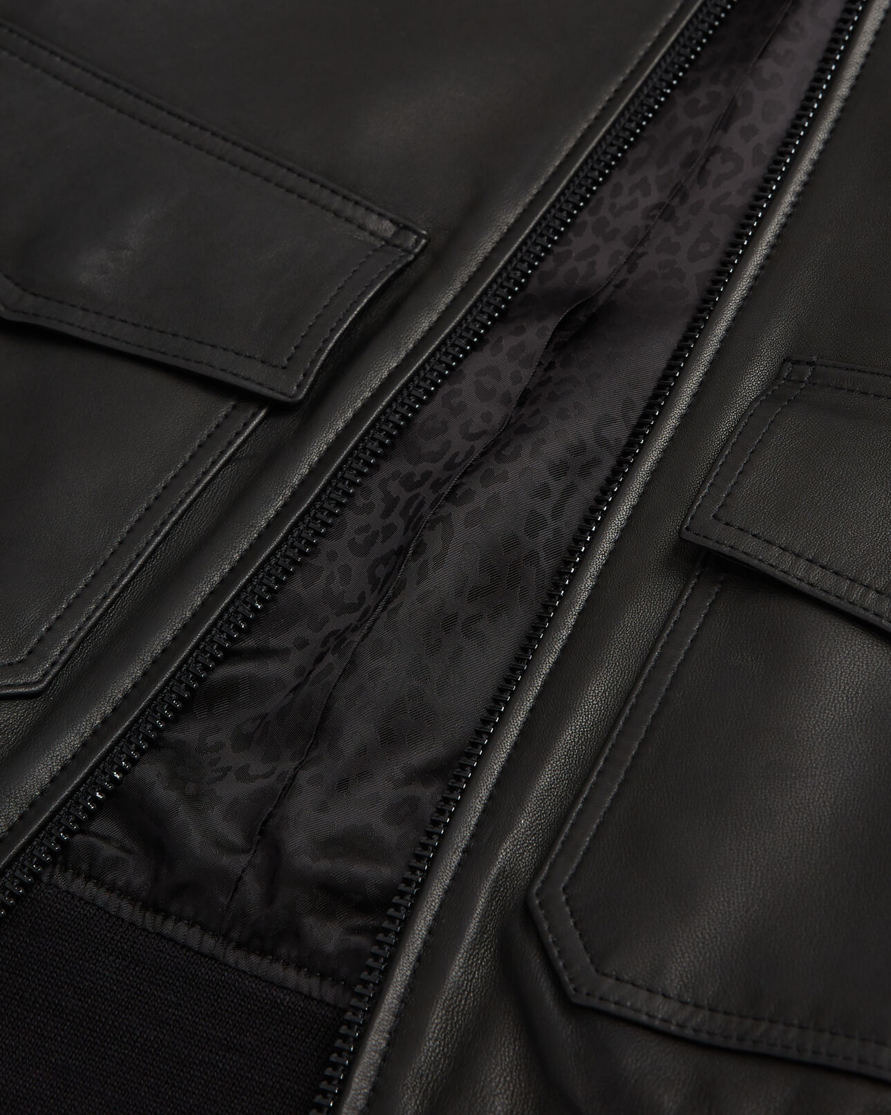 The Kooples WOMEN BLACK black leather jacket