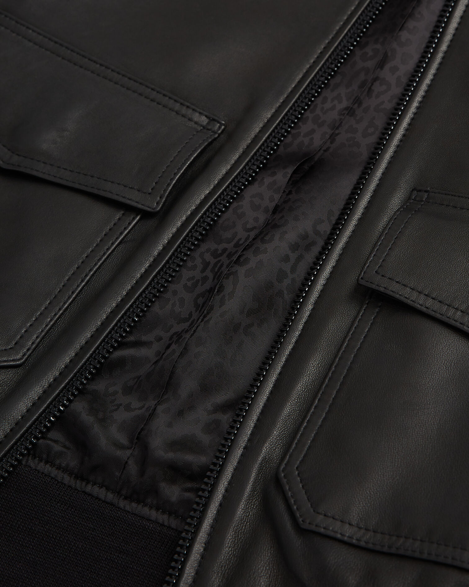 Black leather jacket, BLACK, hi-res image number null