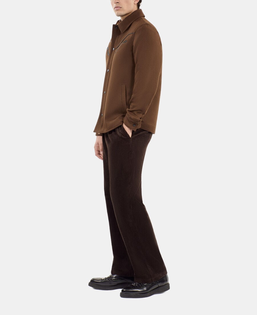 The Kooples H BROWN brown flannel overshirt-style jacket