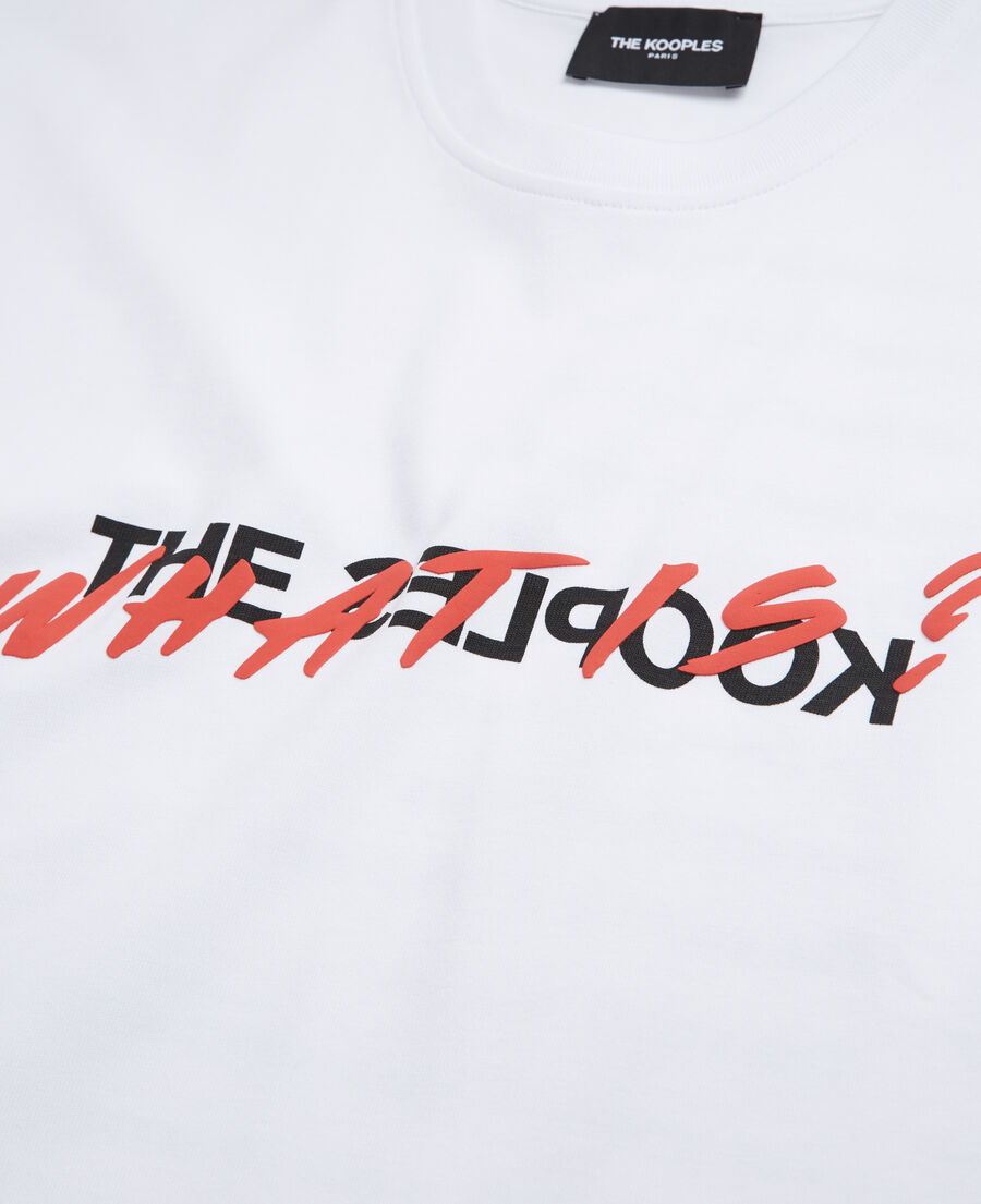 weißes t-shirt „what is“ für herren