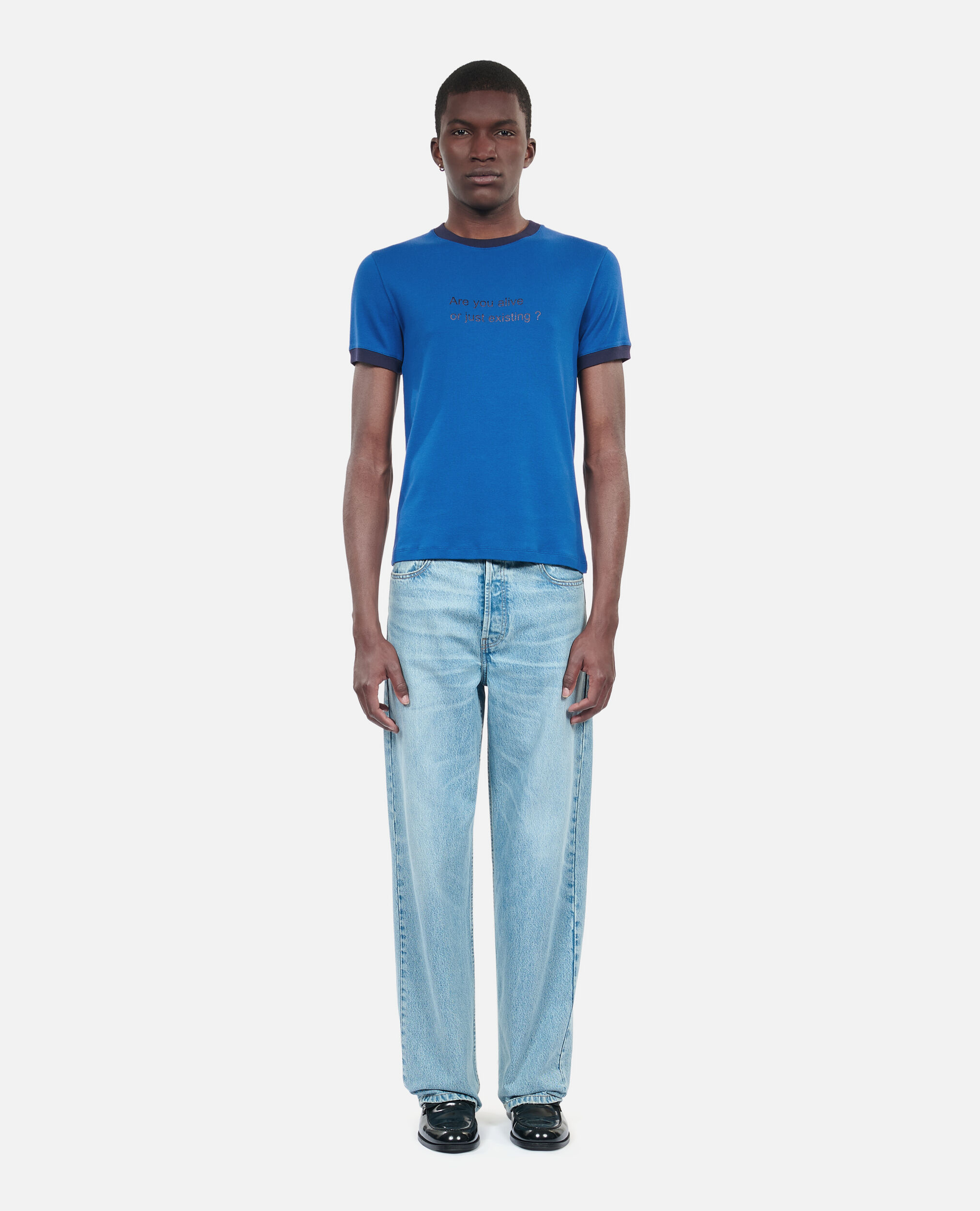 Blue Are you alive serigraphy t-shirt, BLUE BRUT, hi-res image number null