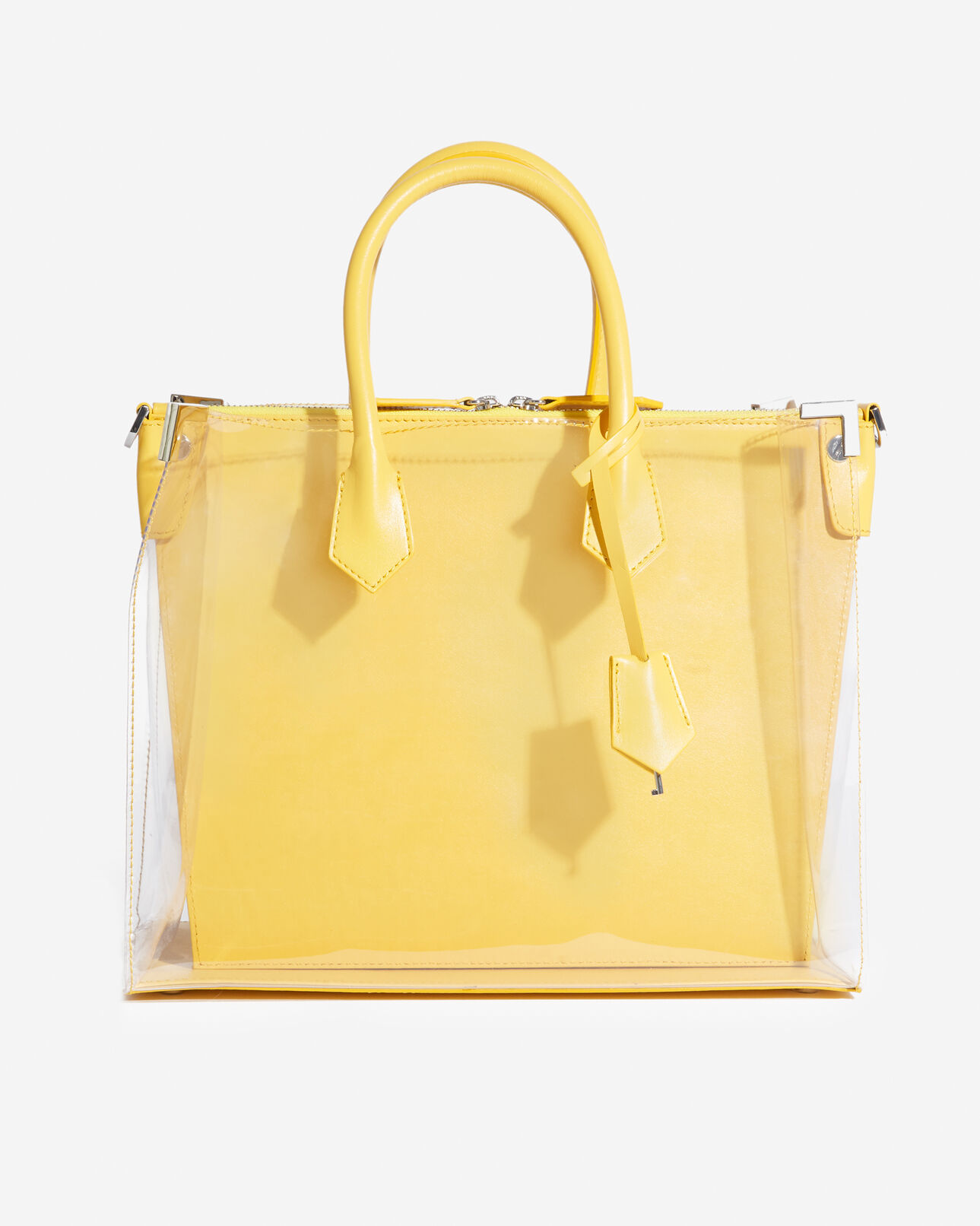 The Kooples FEMME BRIGHT YELLOW sac maxi ming transparent cuir jaune