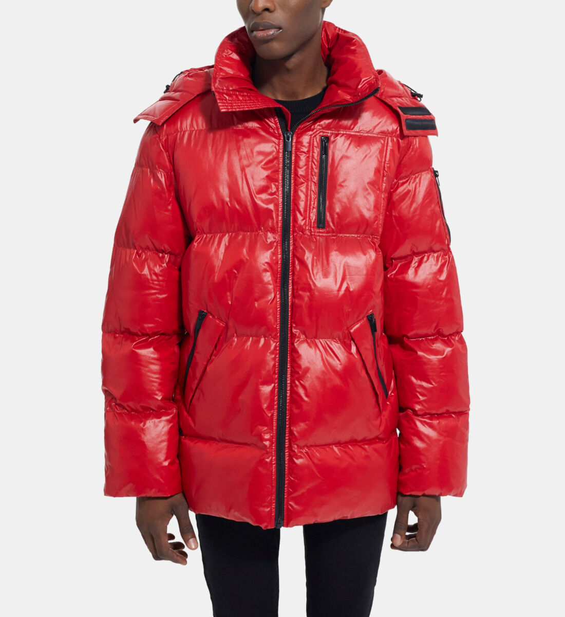 Red puffer clearance down jacket