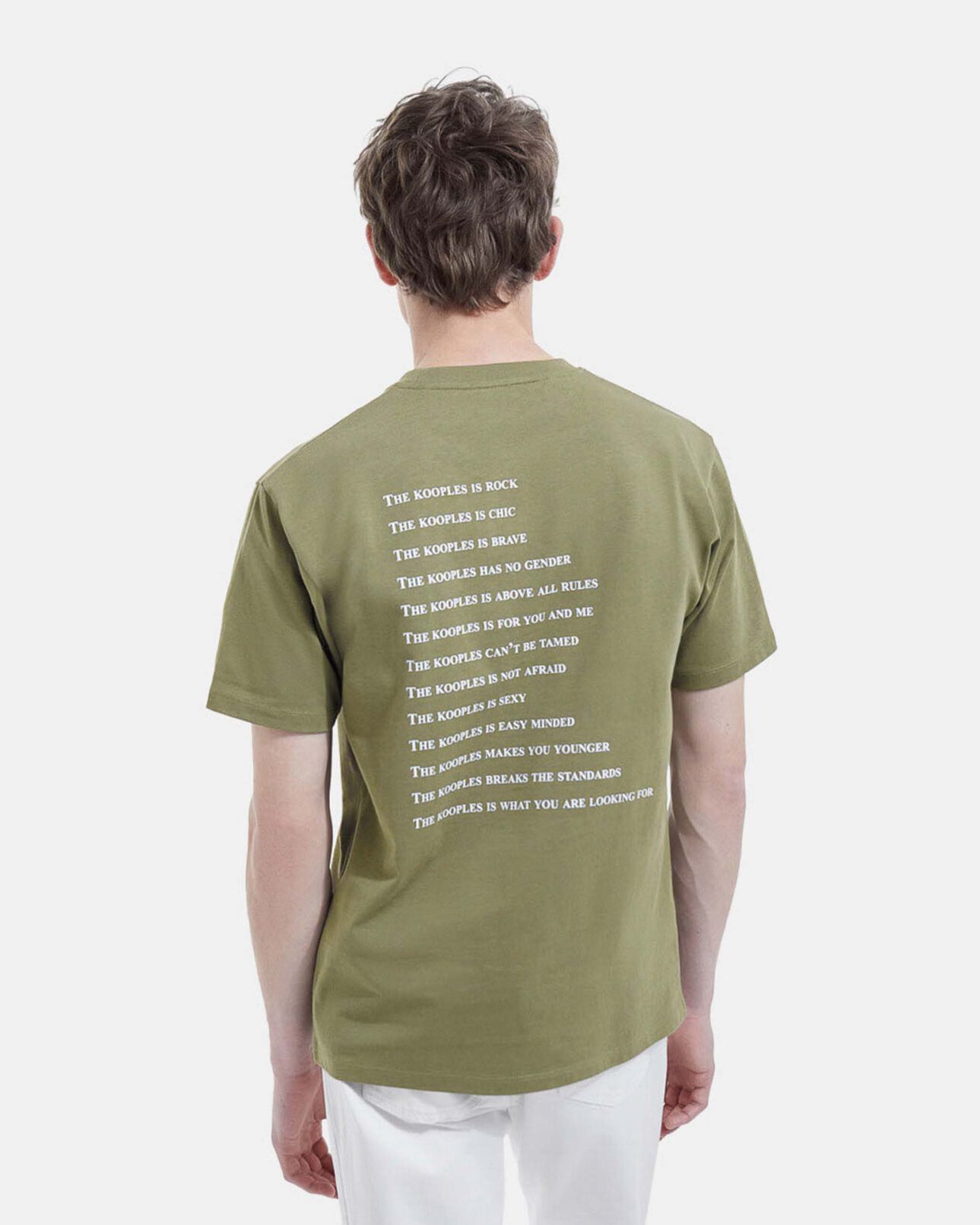 The Kooples HOMME KAKI t-shirt kaki coton imprimé what is