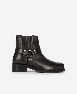 The Kooples MEN BLACK boots with black leather straps