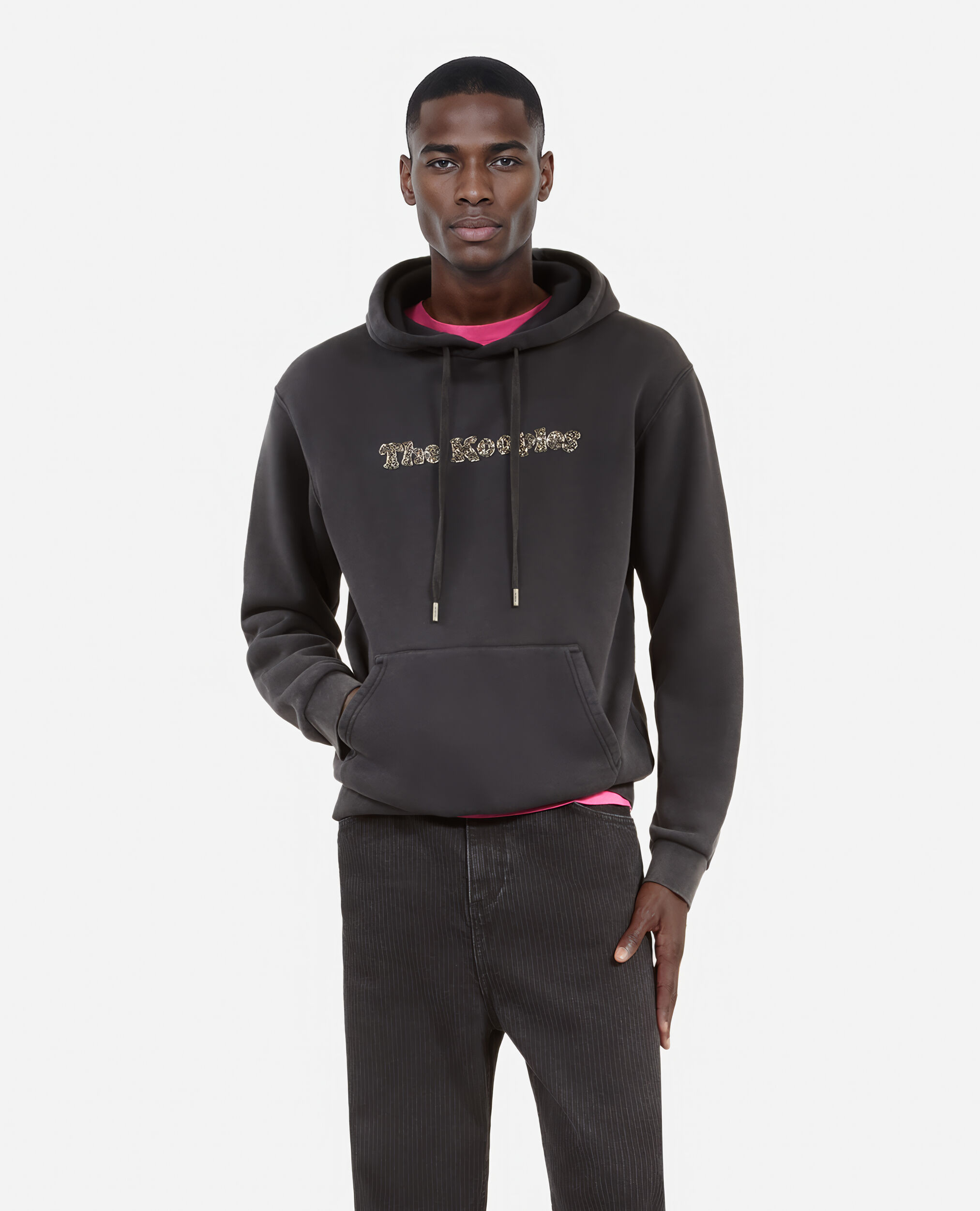 Sweatshirt Logo à capuche noir, BLACK WASHED, hi-res image number null