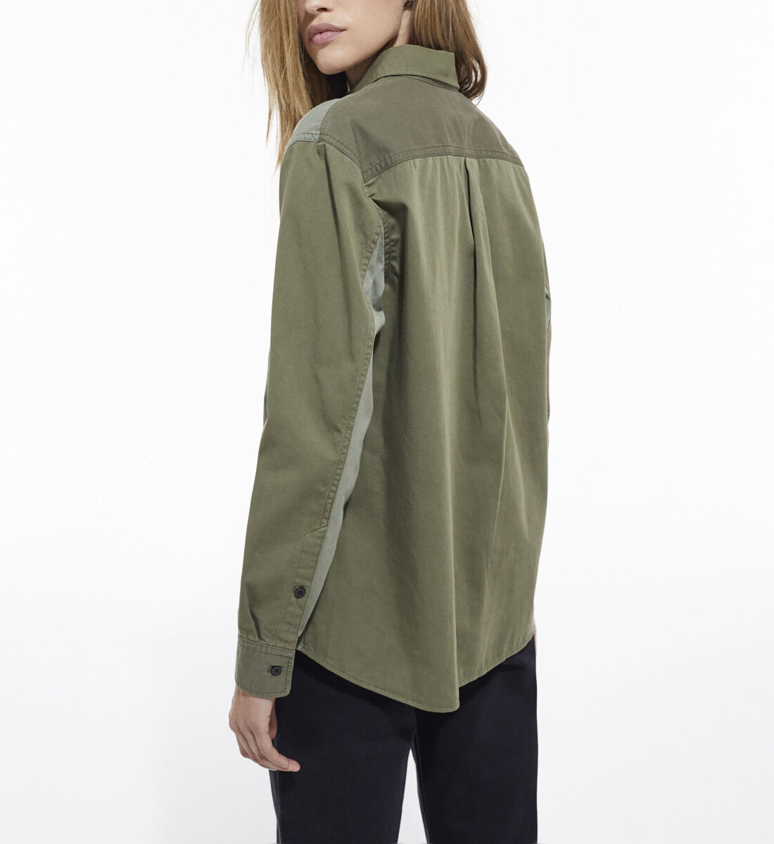 Khaki denim shirt womens sale