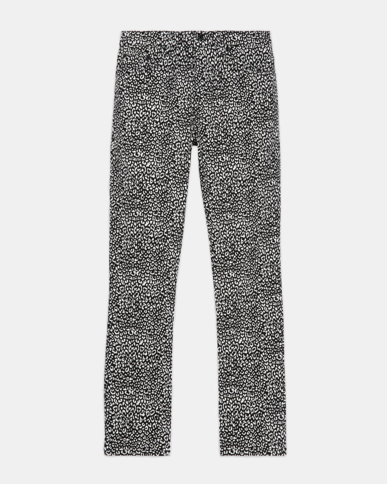 The Kooples MEN BLACK black leopard print slim-fit jeans