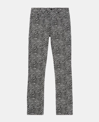 The Kooples H BLACK black leopard print slim-fit jeans