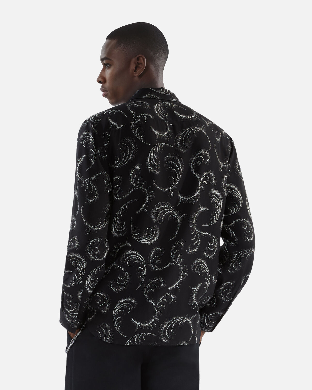 The Kooples HOMME BLACK WHITE chemise imprimé plumes