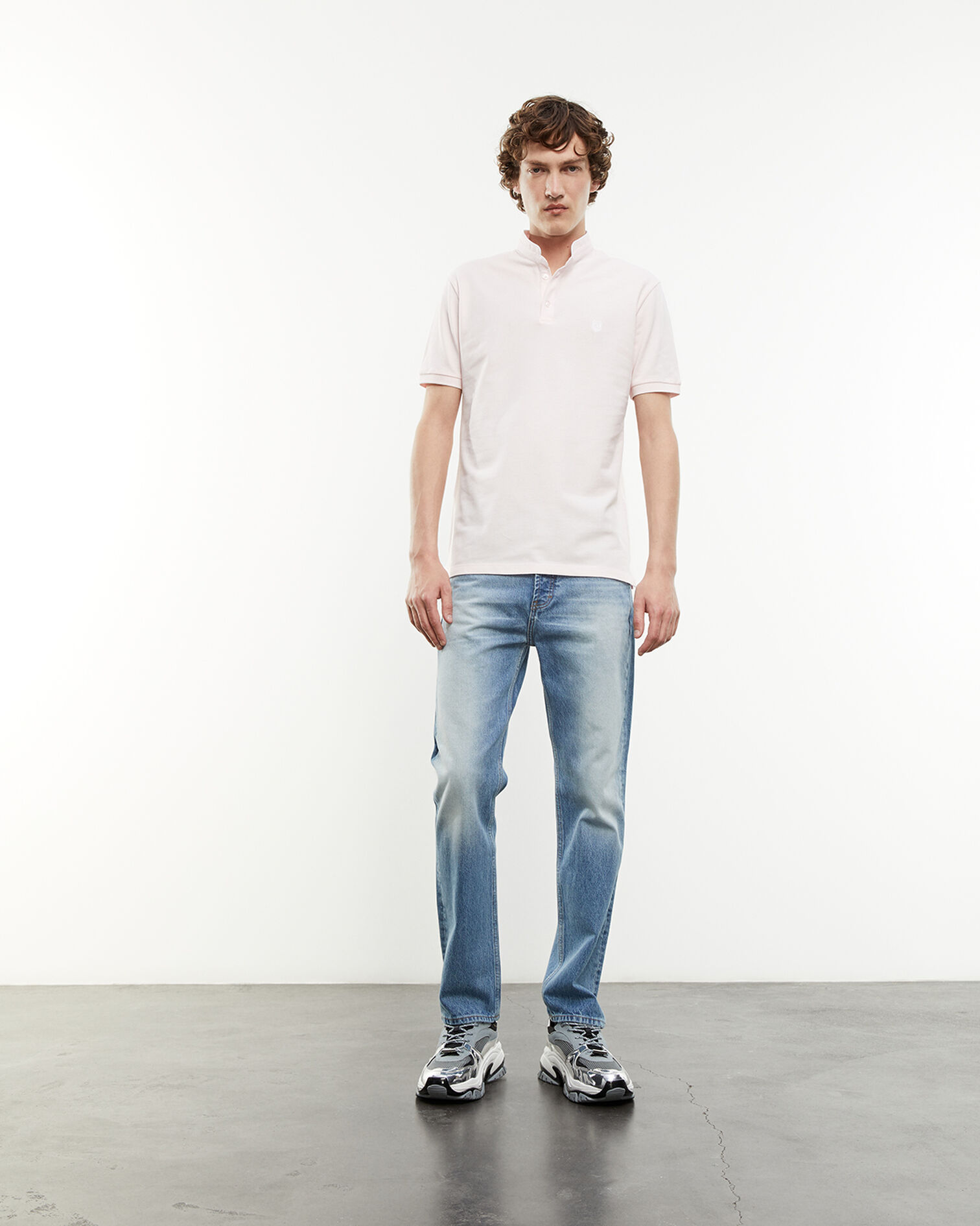 Straight-cut faded blue jeans, BLUE WASHED, hi-res image number null