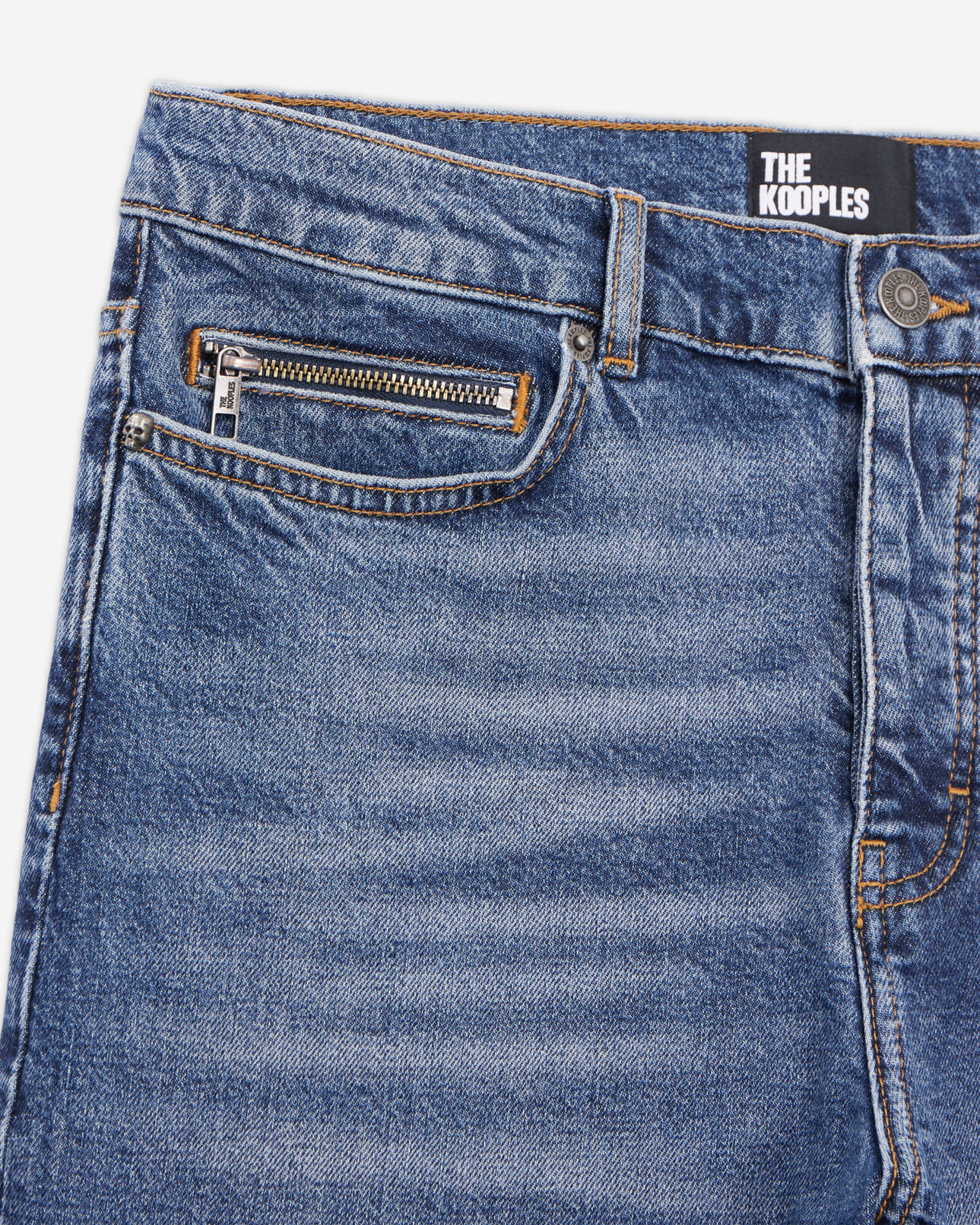 The Kooples HERREN BLUE DENIM dunkelblaue jeans in slim-fit