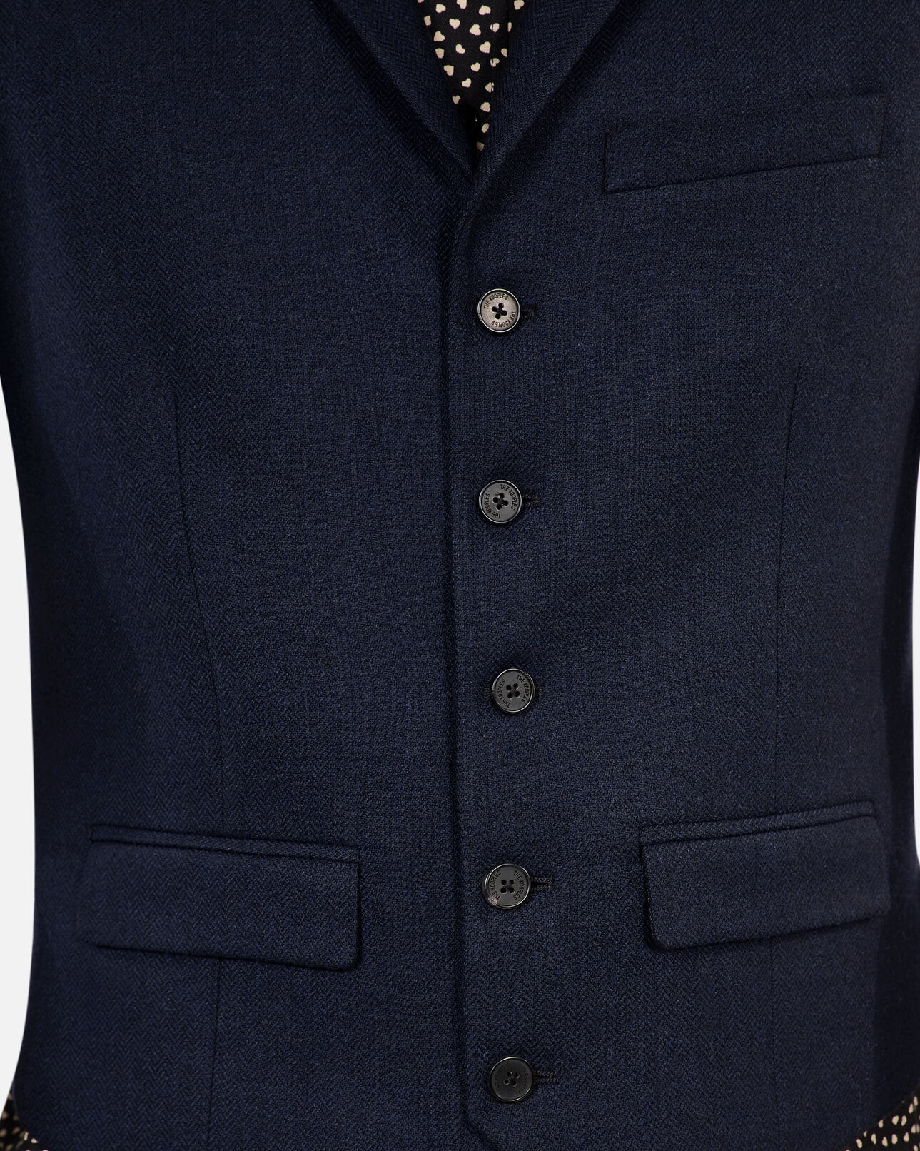 The Kooples MEN DARK NAVY navy blue wool blend waistcoat