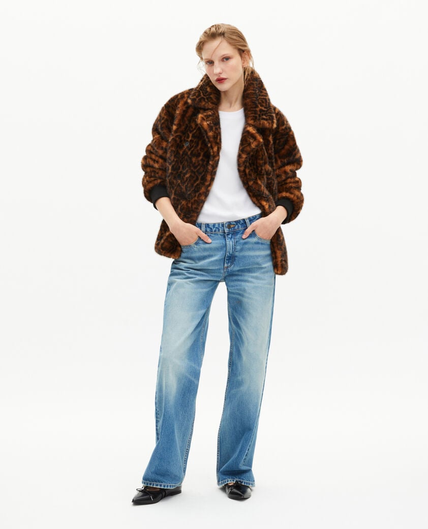 The Kooples FEMME LEOPARD manteau court effet fourrure léopard