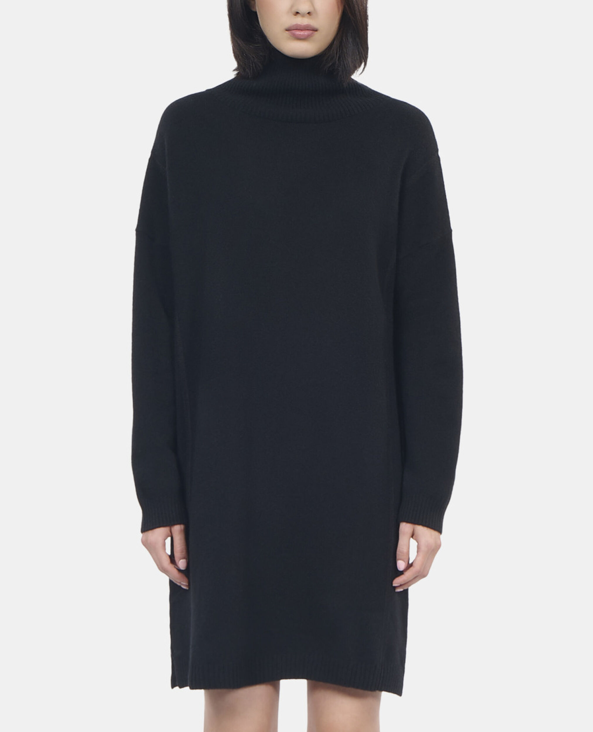 Robe pull courte en cachemire noir, BLACK, hi-res image number null