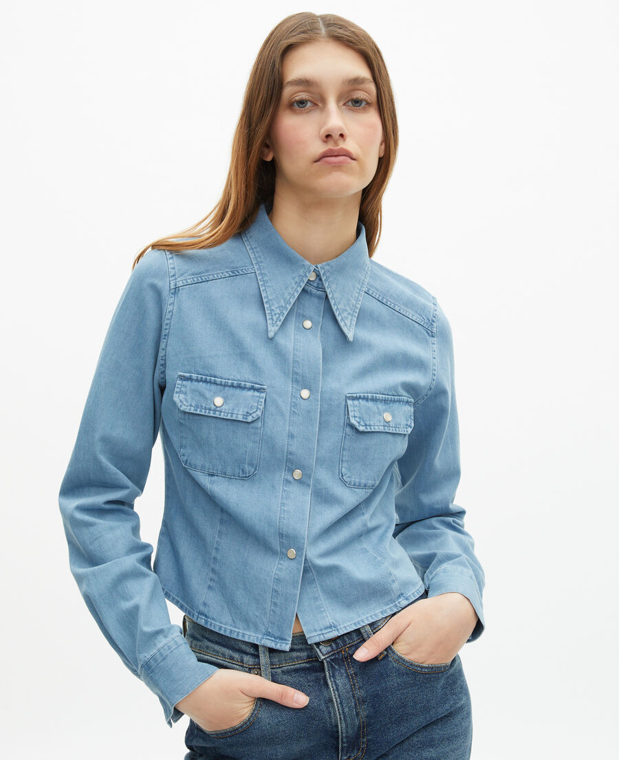 The Kooples F BABY BLUE denim shirt