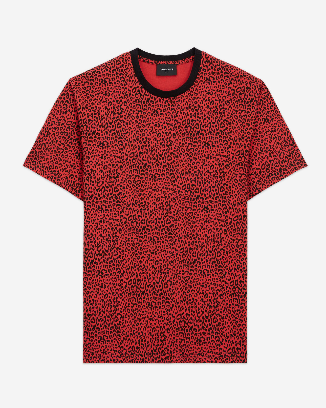 The Kooples MEN DARK RED red leopard print t-shirt
