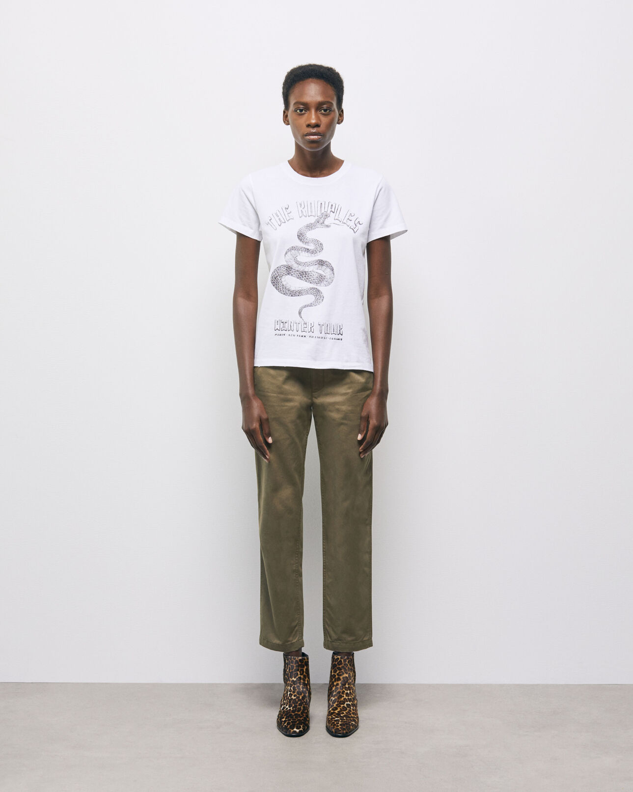 The Kooples WOMEN WHITE white t-shirt with screen print