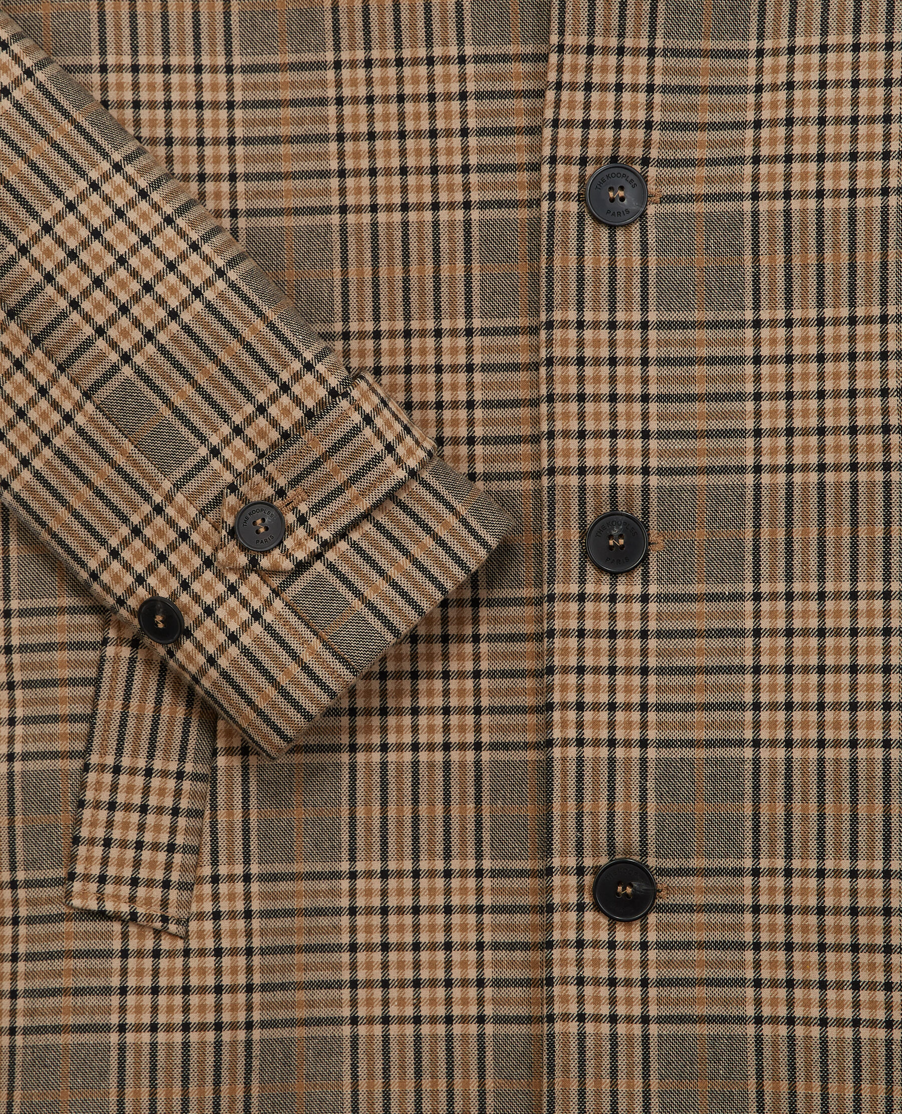 Flannel top trench coat