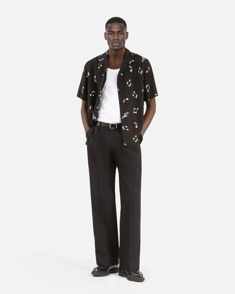 The Kooples HOMME BLACK WHITE chemise manches courtes imprimé musique