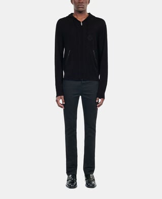 The Kooples HOMME BLACK cardigan à capuche en laine noir