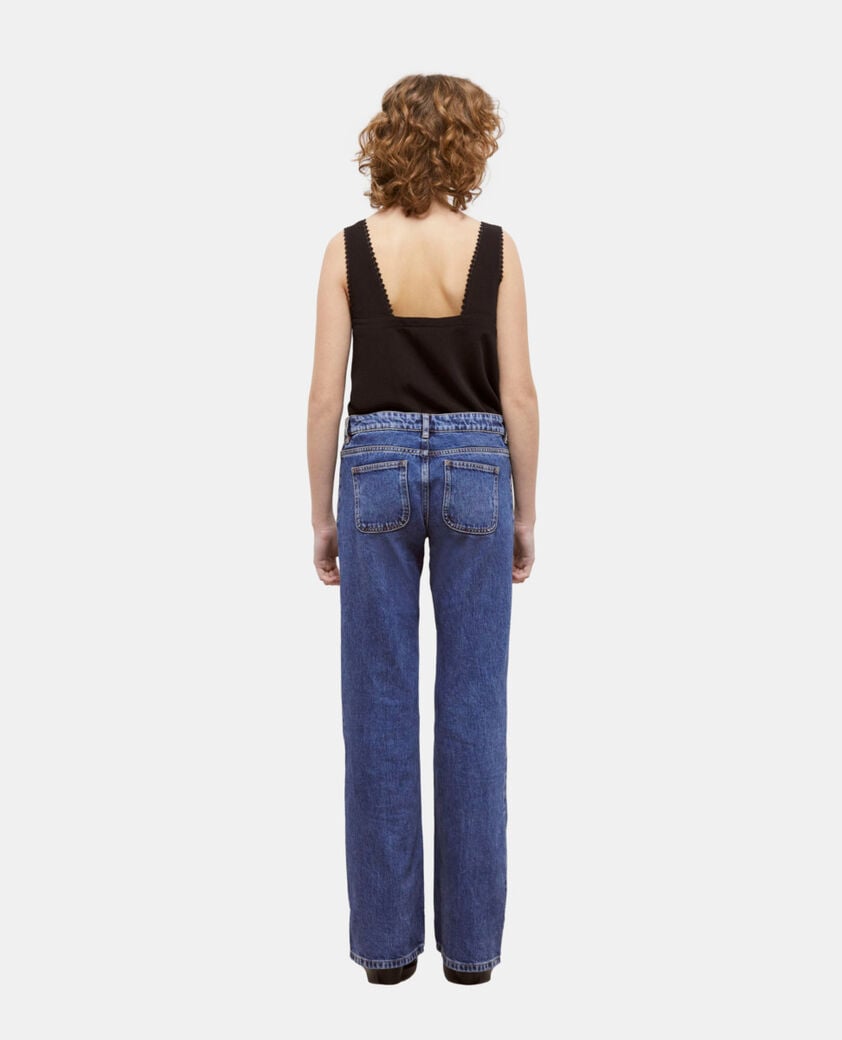 The Kooples WOMEN BLUE DENIM blue flare jeans