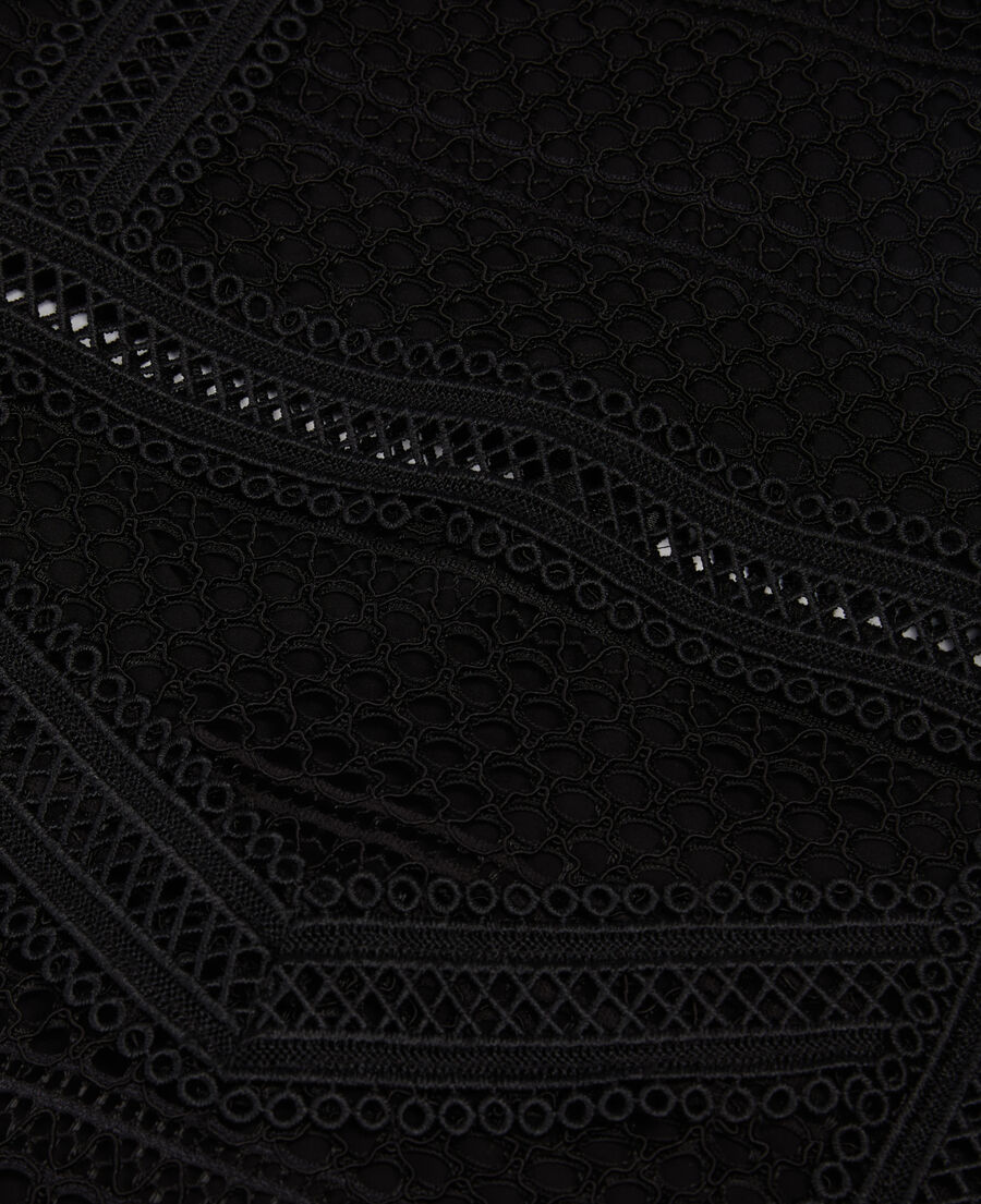 vestido corto negro guipur