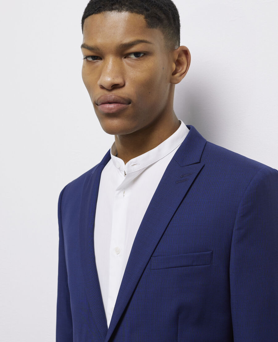 Navy blue suit jacket with micro motif | The Kooples - UK