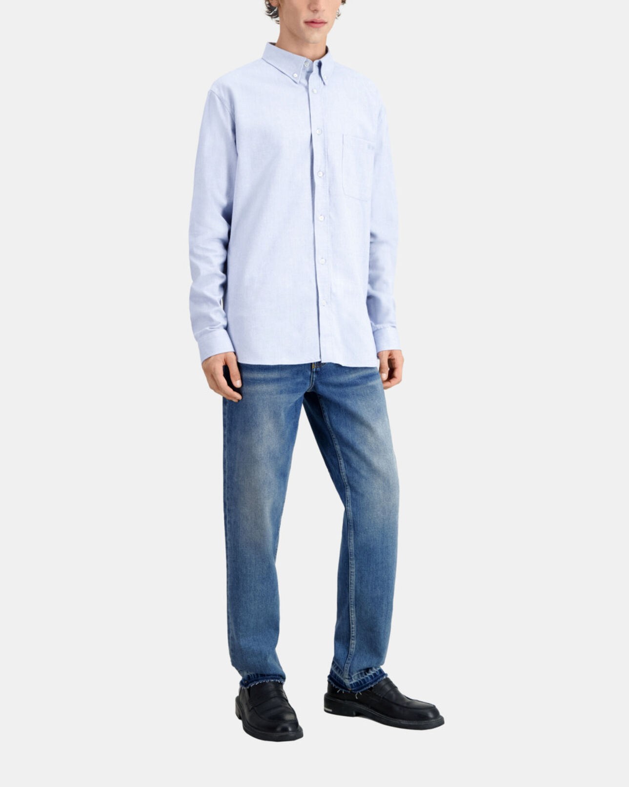 The Kooples MEN LIGHT BLUE blue oxford shirt