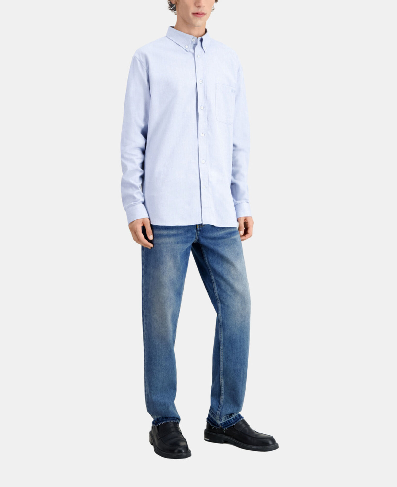 The Kooples MEN LIGHT BLUE blue oxford shirt