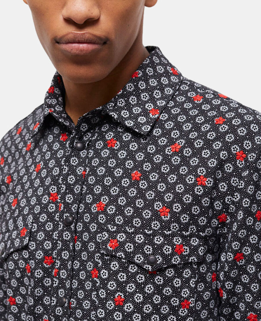 The Kooples HERREN BLACK bedrucktes hemd