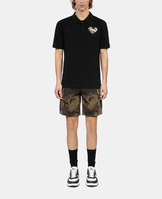 The Kooples MEN BLACK black pique cotton polo t-shirt
