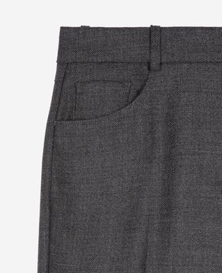 The Kooples WOMEN BLACK dark gray wool bootcut tailored pants