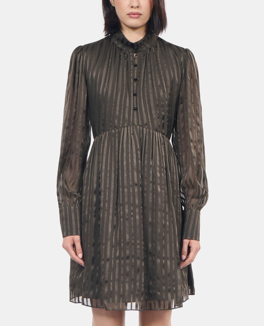 The Kooples FEMME KAKI robe courte en soie kaki