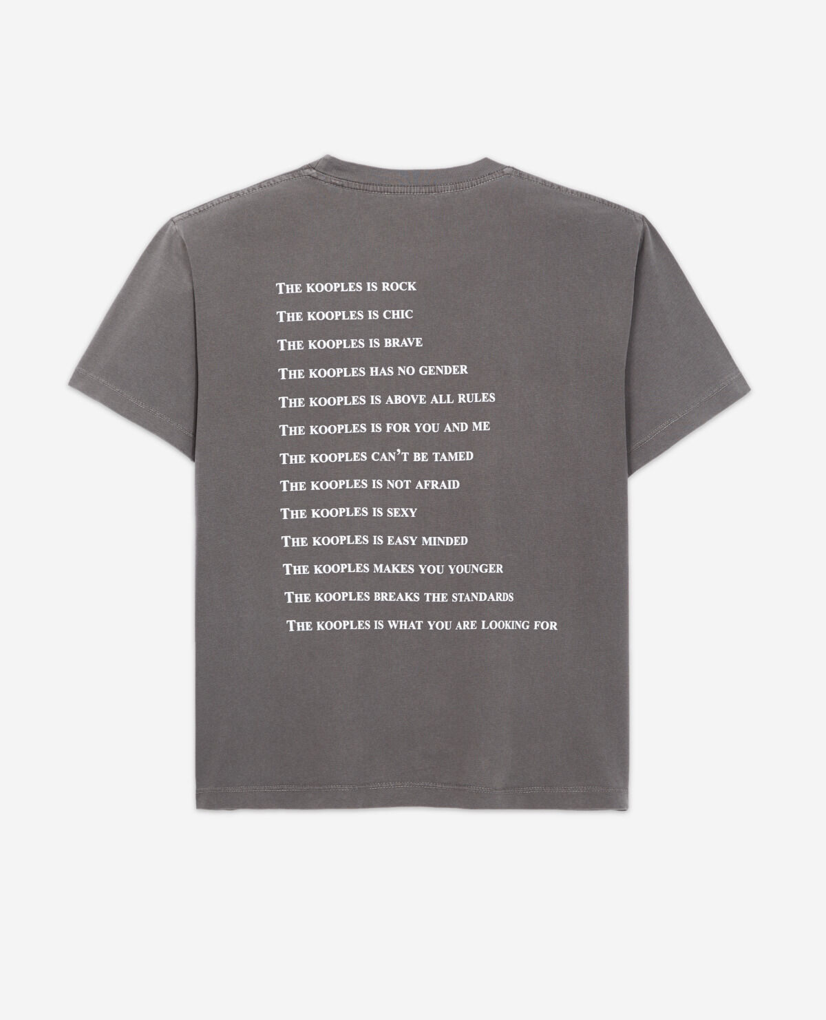 Gray cotton T shirt w printed logo at chest The Kooples