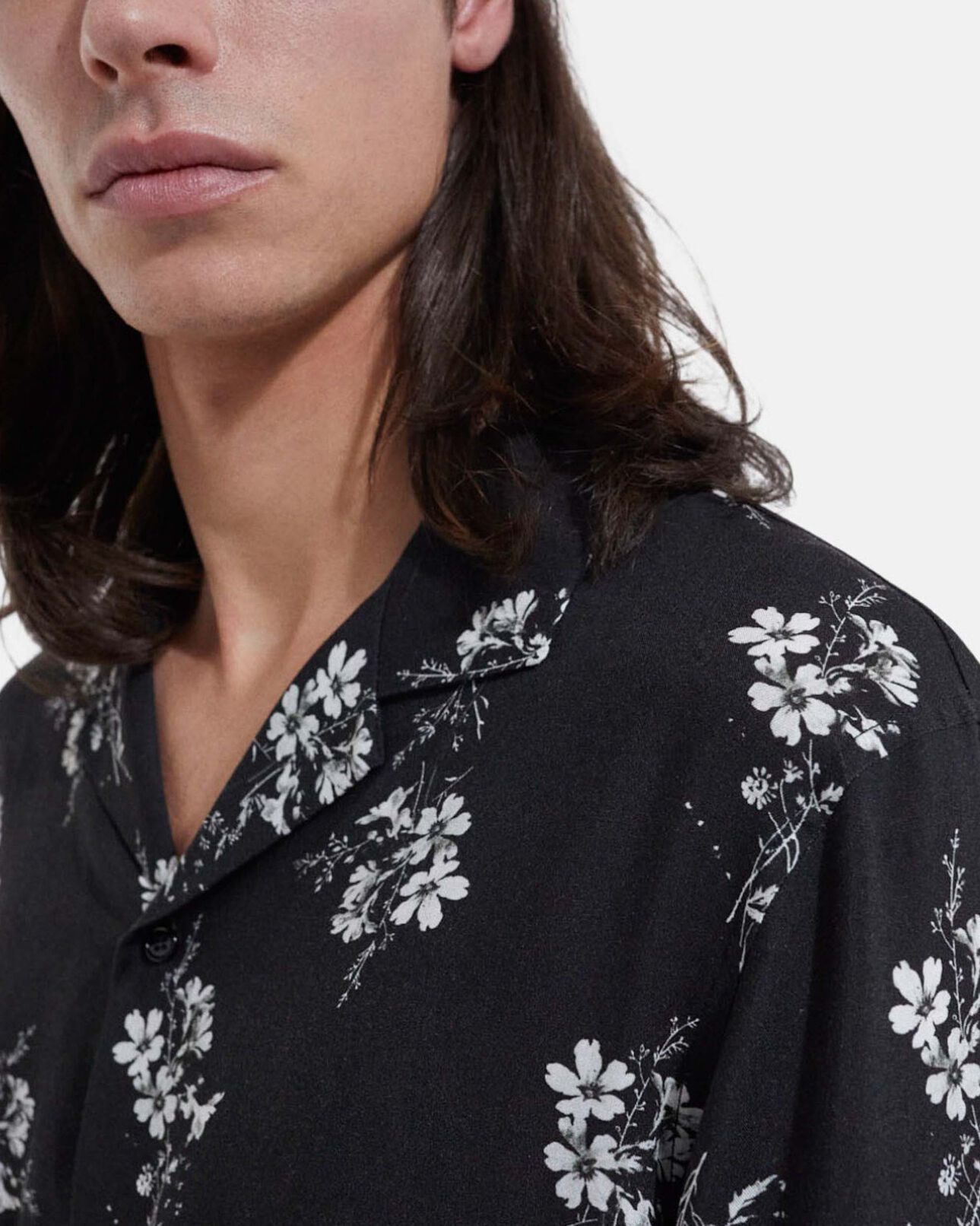 The Kooples HERREN BLACK WHITE hemd mit blumenmuster