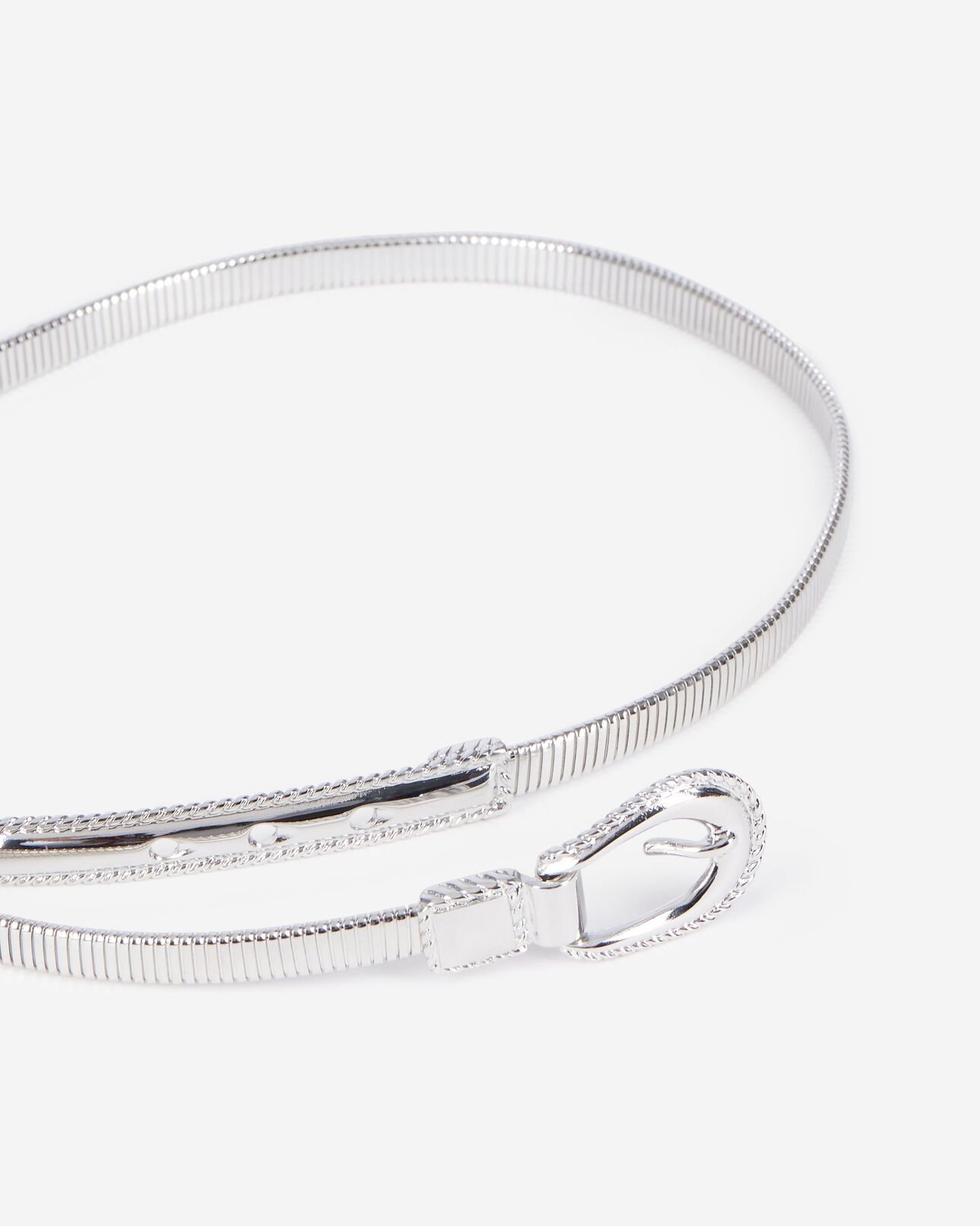 The Kooples DAMEN SILVER silberner, schmaler gürtel mit metalldetails