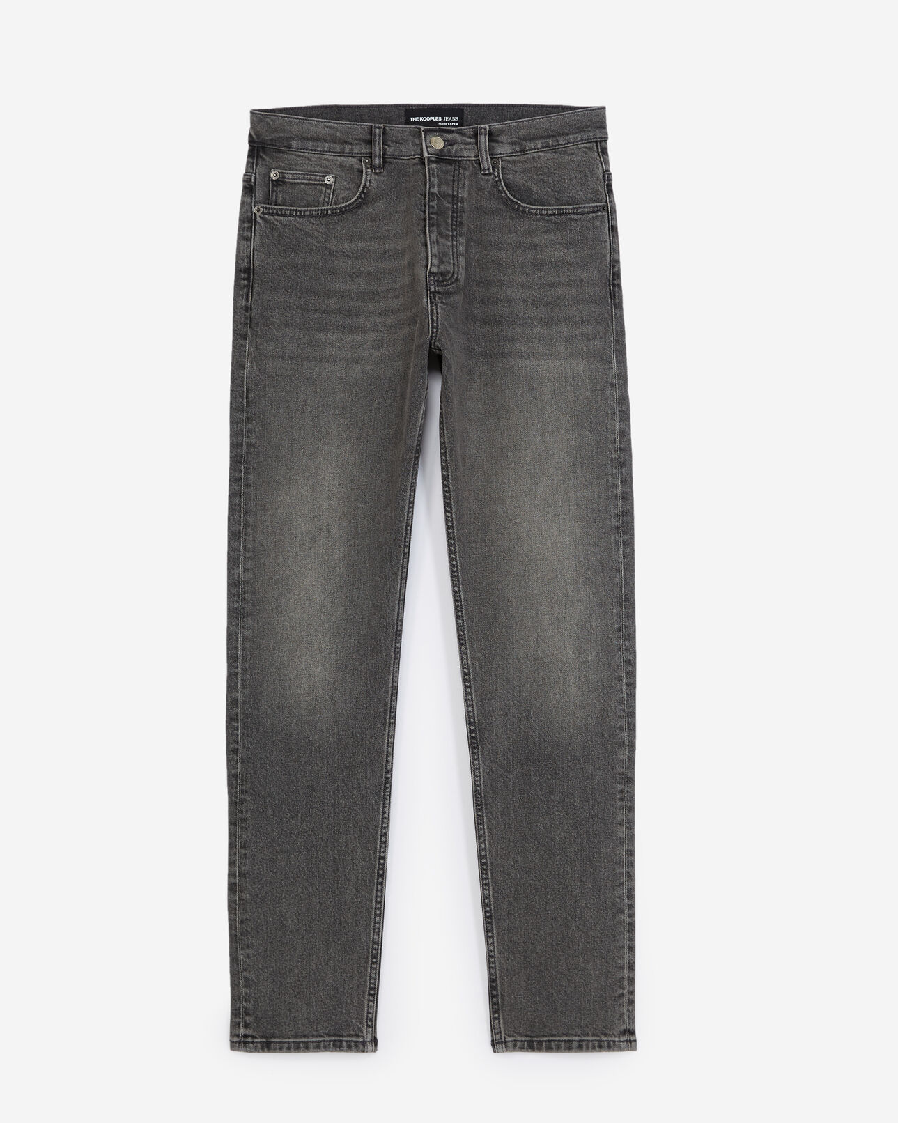 The Kooples HOMME BLACK WASHED jean délavé gris coupe slim
