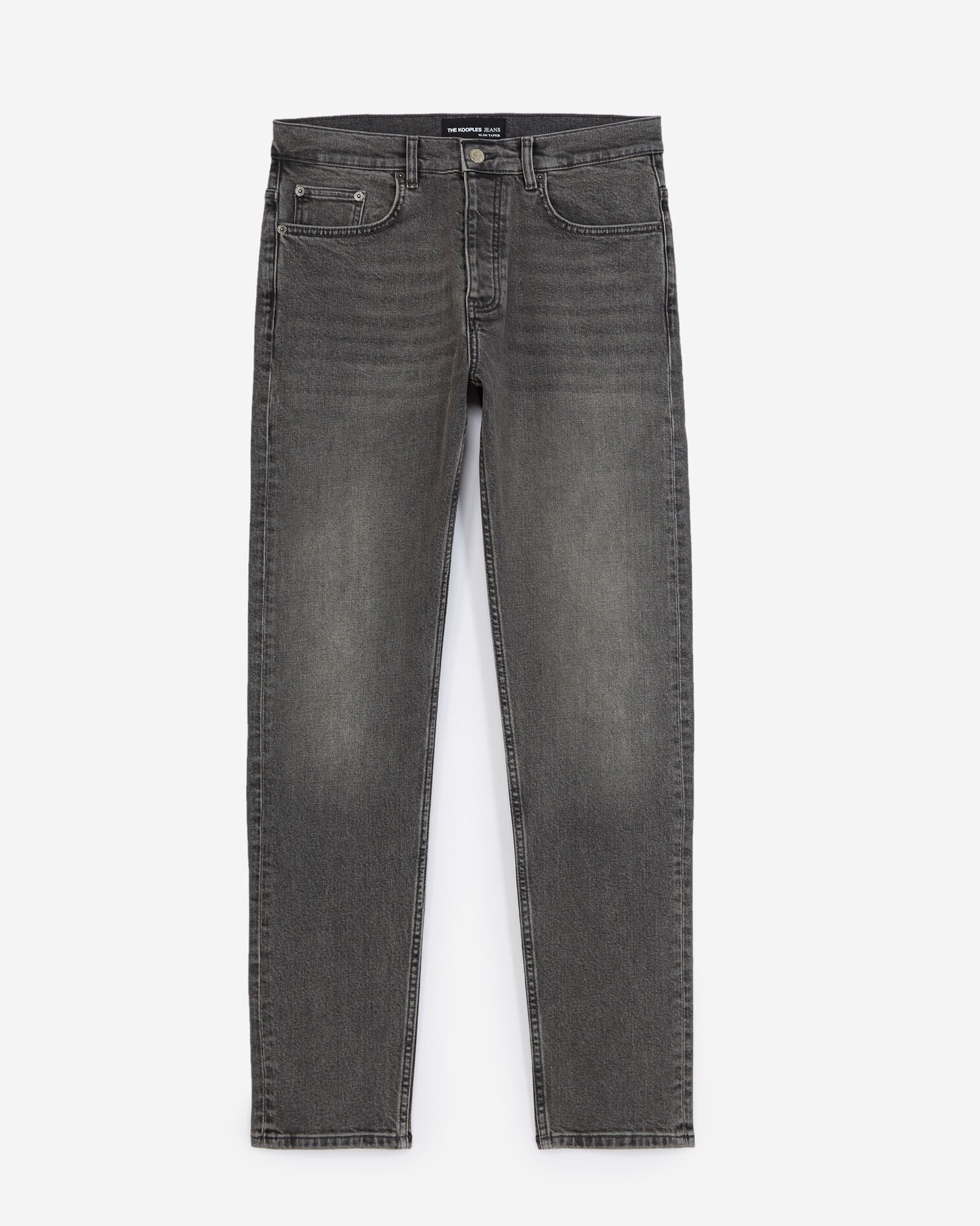 Jean délavé gris coupe slim, BLACK WASHED, hi-res image number null