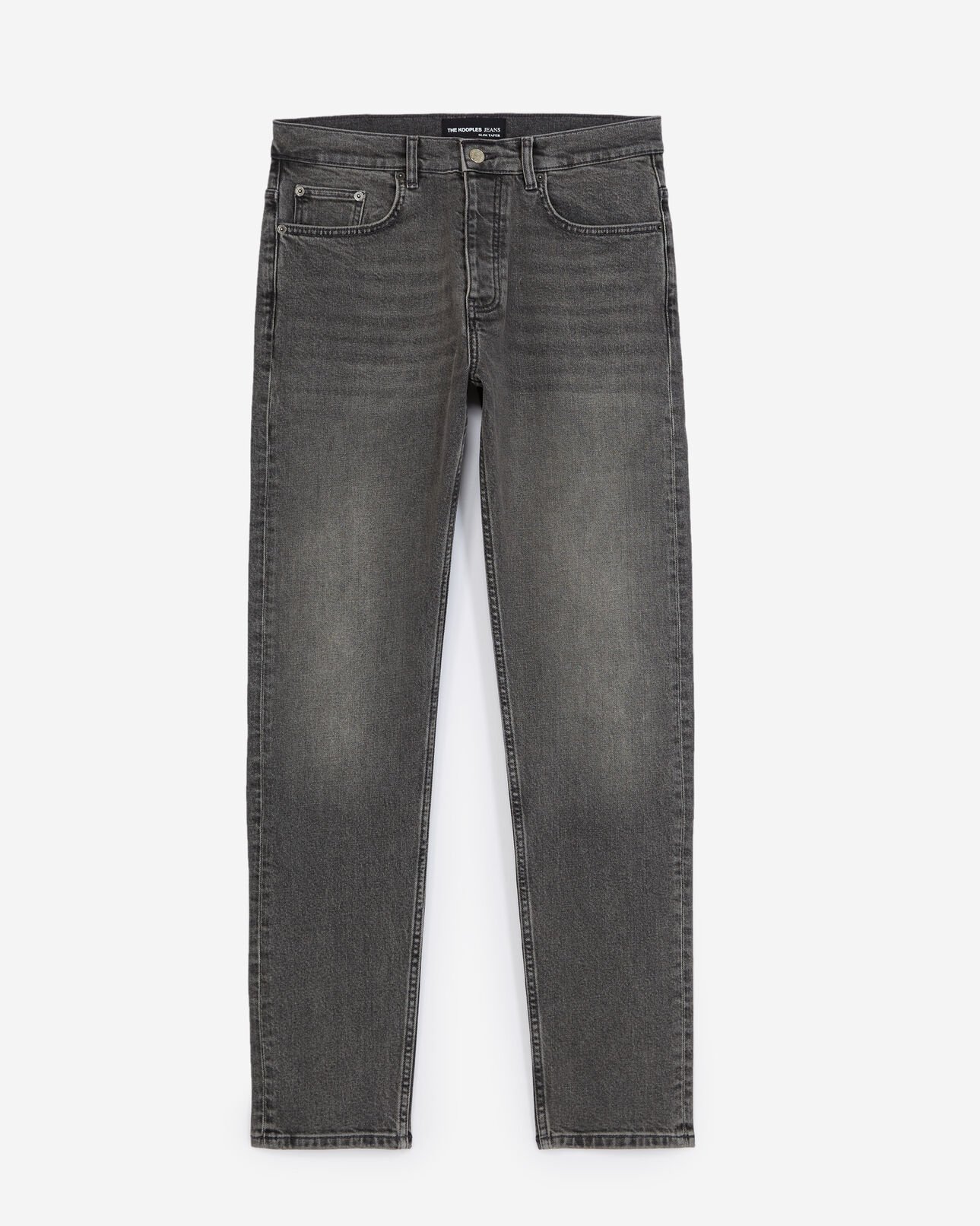The Kooples HOMME BLACK WASHED jean délavé gris coupe slim