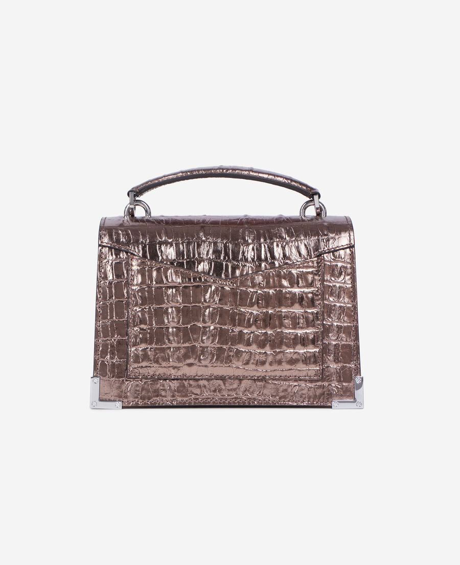 The Kooples F PINK BRONZE emily small bag in pink crocodile-effect leather
