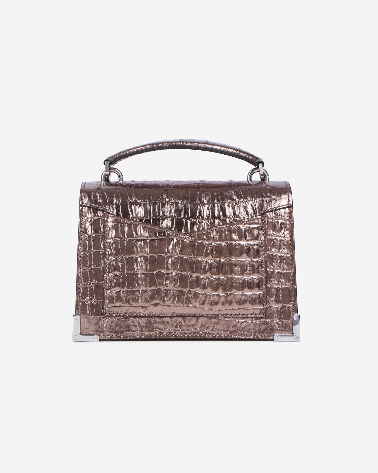 The Kooples MUJER PINK BRONZE bolso emily pequeño efecto cocodrilo rosa